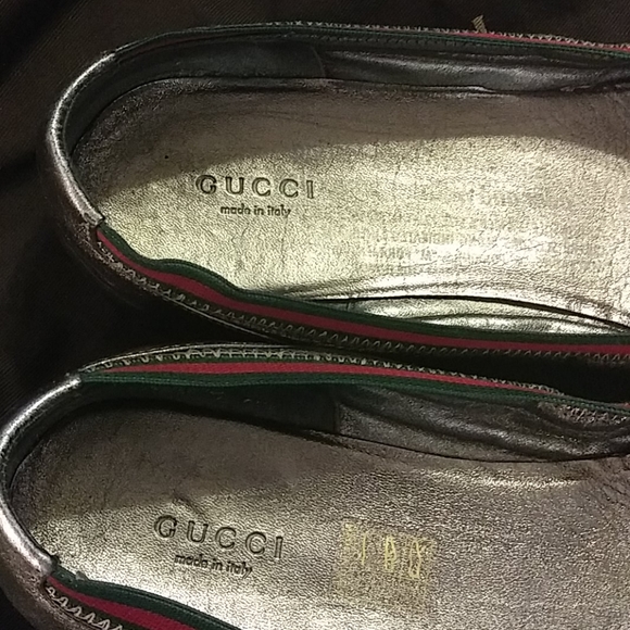 Pre-Owned Gucci Metallic Flat Sandles - Picture 7 of 16
